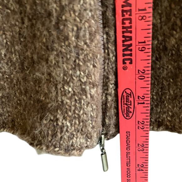 Cambridge Dry Goods Alpaca Blend Hoody PXL Zip Cropped Knit Sweater Wool Petite - Picture 8 of 12